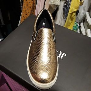 Gold slip ons